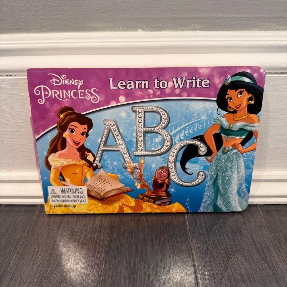 Disney Princess ABC Learn to Write Board Book - Belle Ariel Jasmine Girls Kids